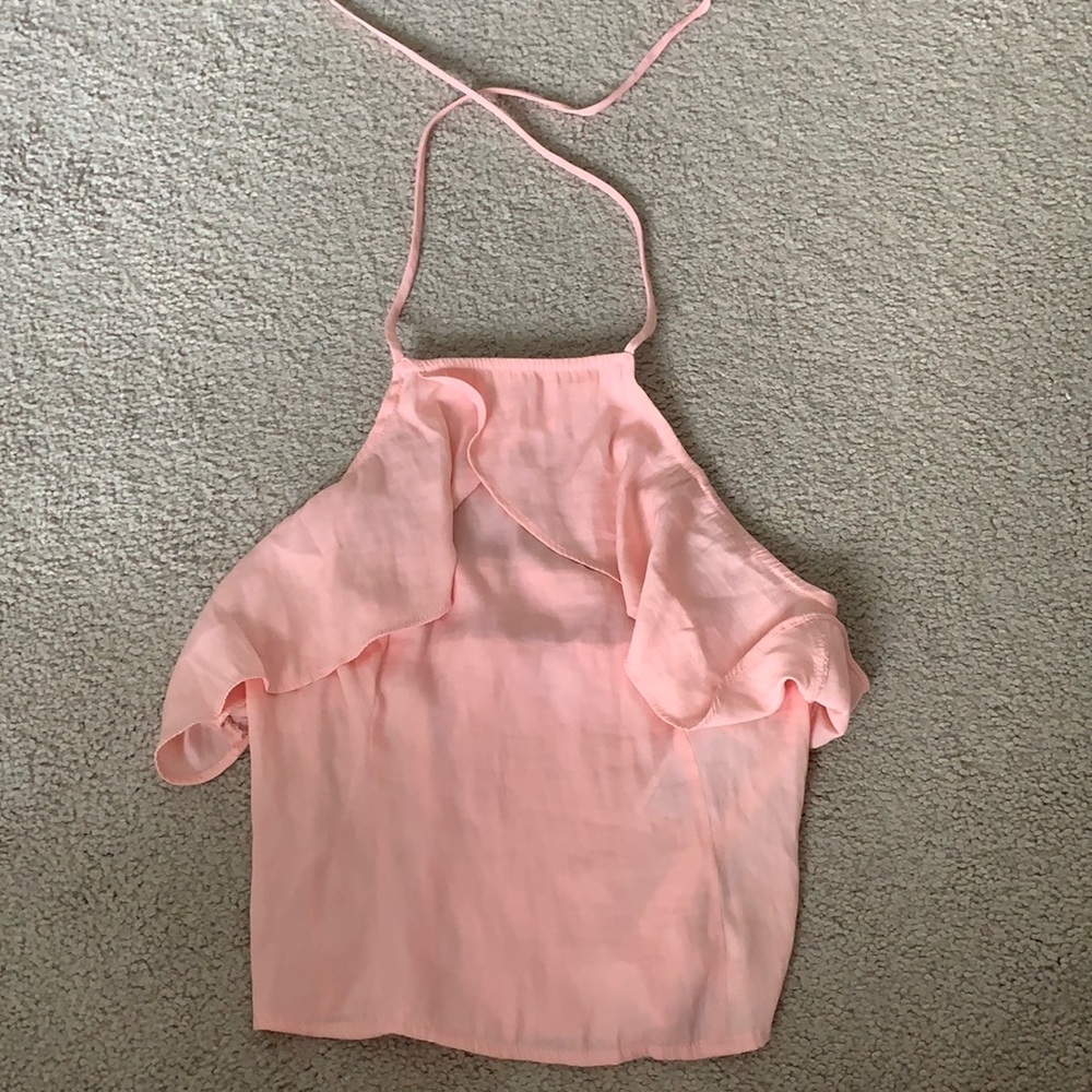 Pink halter tank top